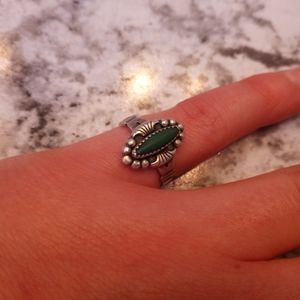 Jade and Sterling Silver Ring